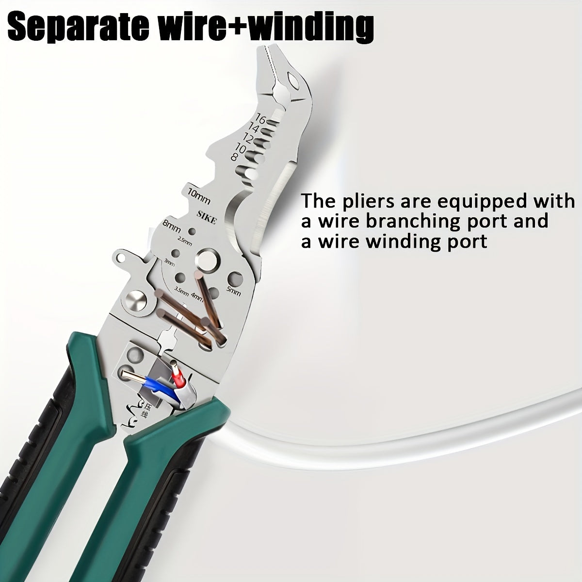 1pc Industrial Grade Wire Stripper for cutting, crimping, holding, and stripping wire.