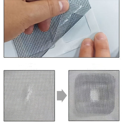 6 Self-Adhesive Window Screen Repair Tapes - 3.94x3.94inch - Simple Application for Patching Door and Window Screen Holes