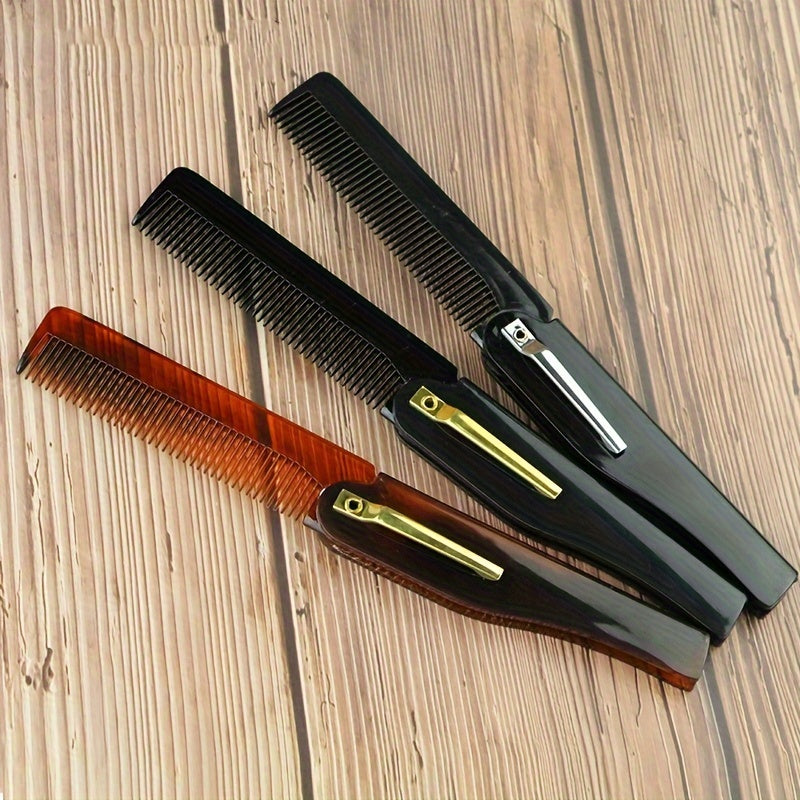 Stainless steel handle folding comb for all hair types.