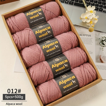 500G Alpaca Wool Yarn, 245 Thick Knitting Needles, Multi-Colored Kit for Autumn and Winter Fashion DIY Projects. Includes Yarn for Sweaters, Cardigans, Scarves, Hats, Gloves, Pants, and