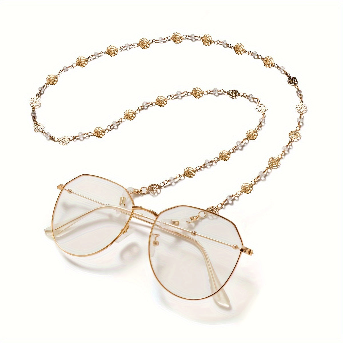 Vintage Rose Eyeglass Chain: Stylish Strap to Secure Eyeglasses Around your Neck and Hold your Mask in Place