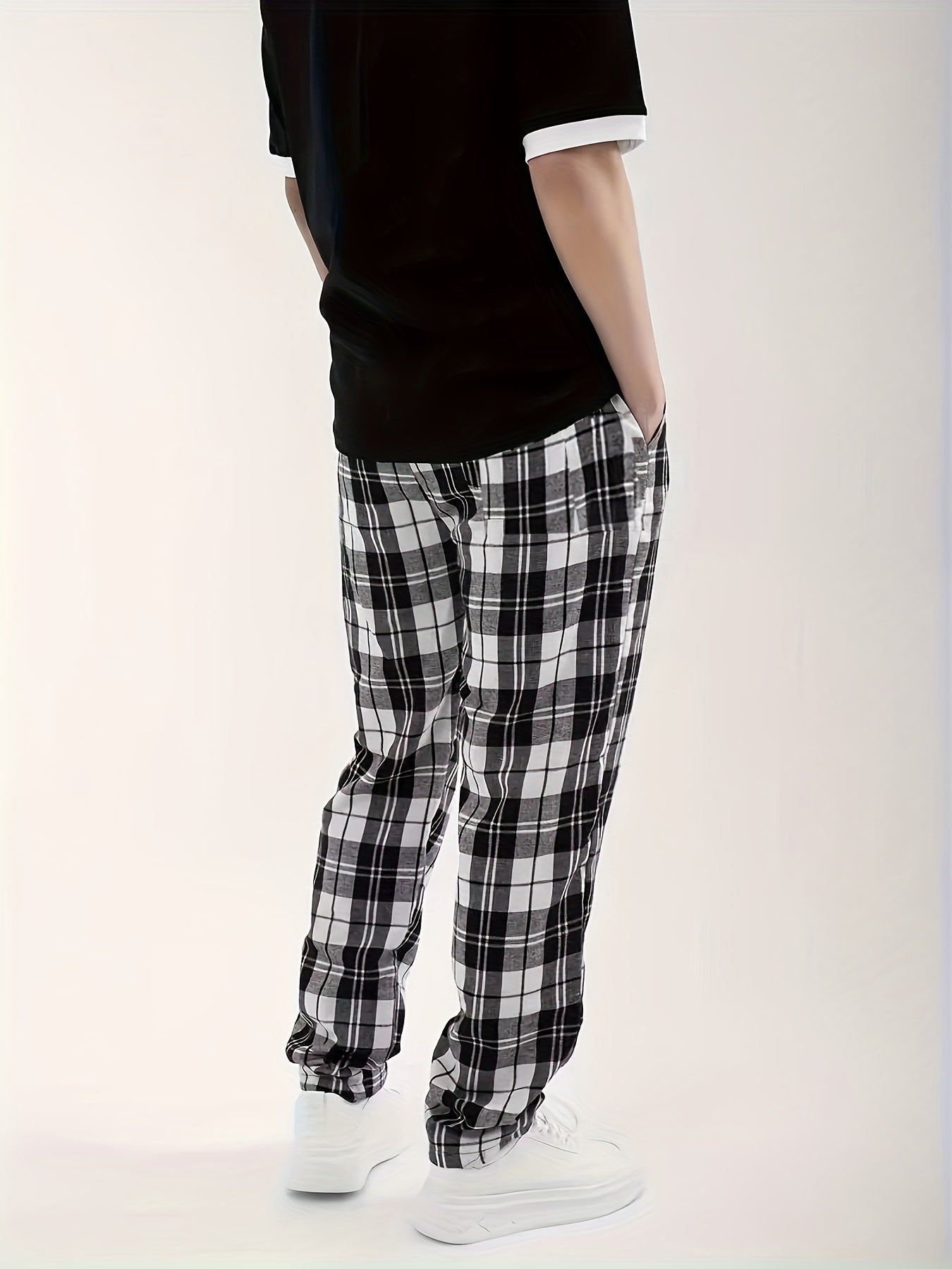 Men's Plaid Casual Home Pants