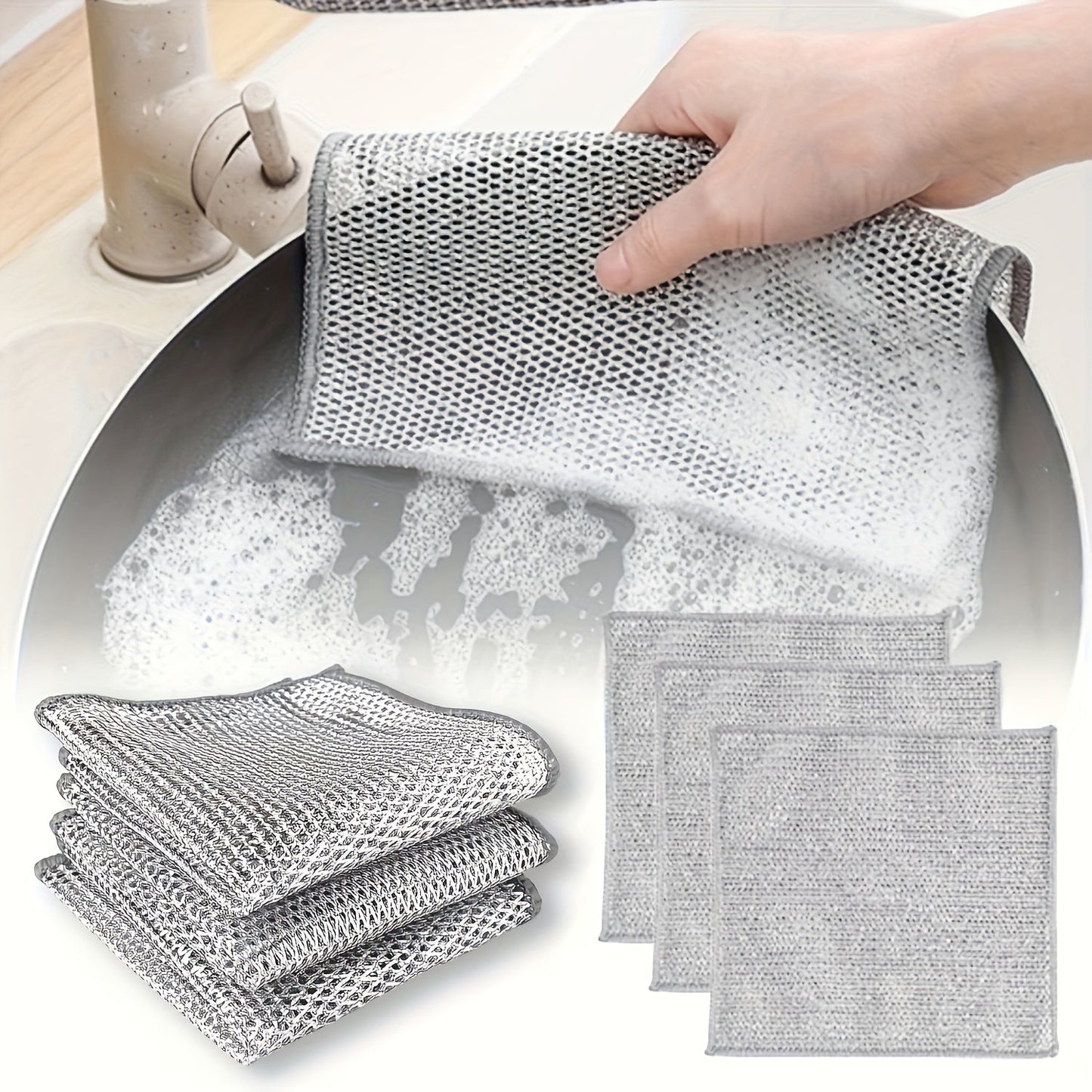 Miracle Cleaning Cloths - 12/18 Pack: Non-Stick, Oil-Free Mesh for Kitchen Stove & Pot Scrubbing. Perfect for Range Hood, Sink and Stain Removal.