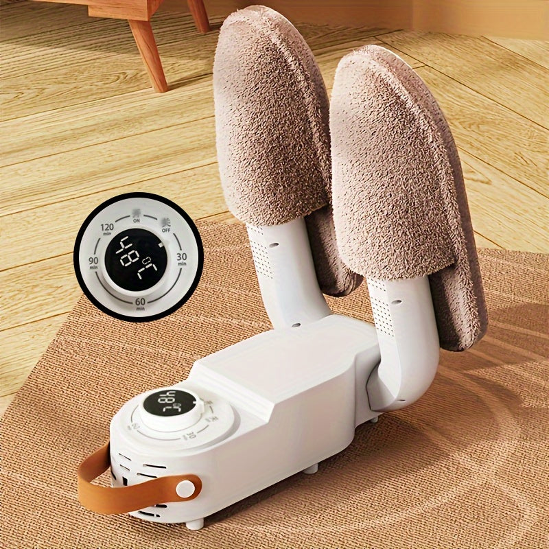 Compact shoe/boot dryer with 3-speed timer - perfect for travel, home, and outdoor use. Includes US plug.