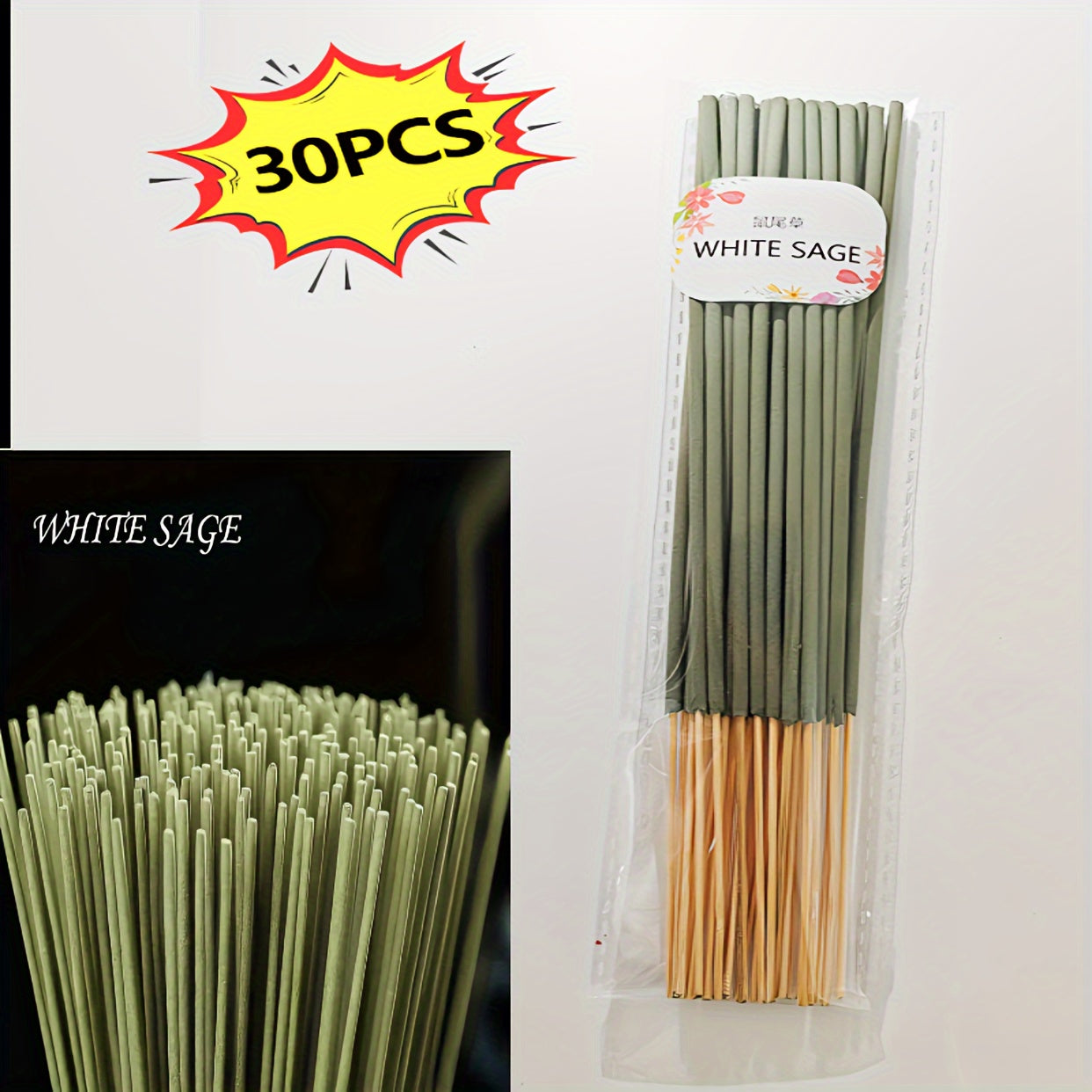 30-Pack Scented Incense Sticks for Meditation, Aromatherapy, and Home Purification. Bamboo sticks, no feathers, ideal gift for holidays.