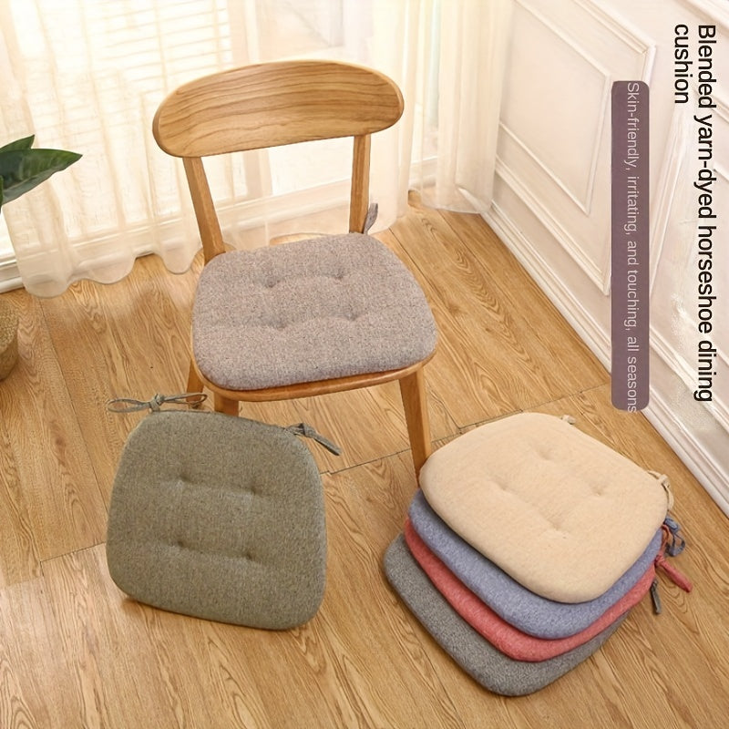 1 Solid Color Chair Cushion with Anti-slip and Anti-fouling features, suitable for all seasons and ideal for home dining chairs.