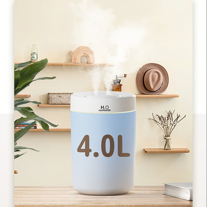 Dual USB Nozzle Humidifier with Aromatherapy: Quiet, High Mist Output, Sleek White Cylindrical Design for Home & Bedroom.