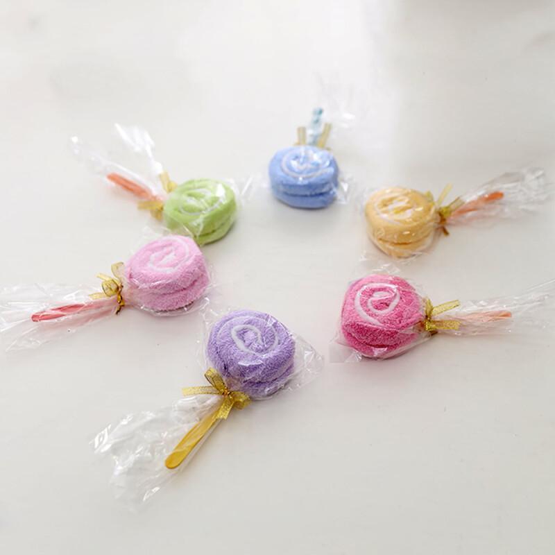 2 or 4 pieces of lollipop-shaped cake towels, a creative and charming gift for weddings or birthdays.