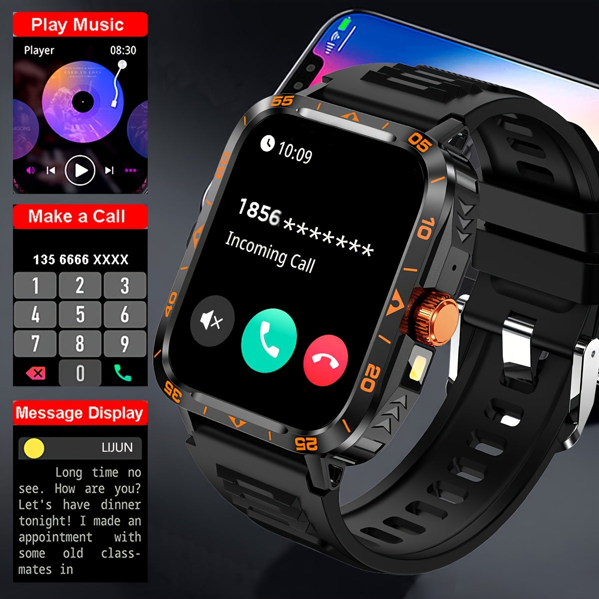 2024 New Smart Watch with Answer/Call feature, LED Altimeter, Barometer, 100+ Sports Mode, 300mAh Battery, Weather Viewing, Pedometer, Fitness Tracker, and compatibility with Android and