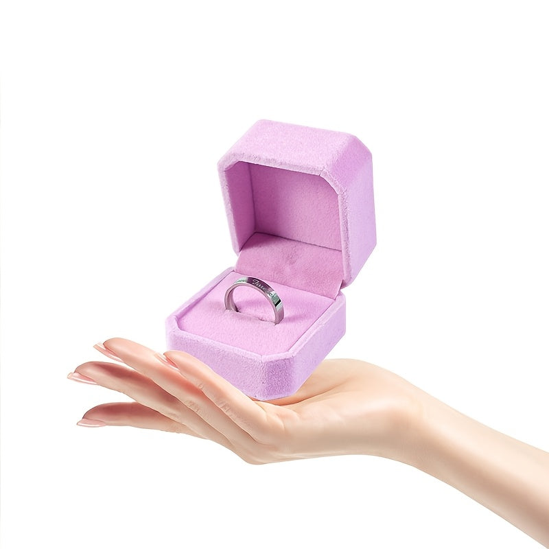 Elegant velvet jewelry box with cufflink compartment, classic design for rings, earrings, and necklaces. Soft fabric interior, available in multiple colors. Ideal gift packaging for special occasions.