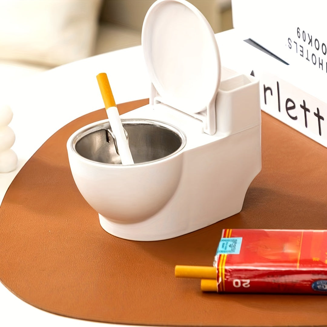 Stylish dual-purpose toilet ashtray with lid for living room or bathroom, dustproof and high-end.