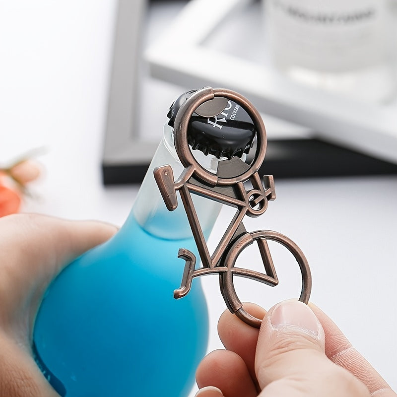 Stylish bicycle shaped metal beer bottle opener, perfect for wedding guests, staff anniversary souvenirs, and company anniversary gifts.