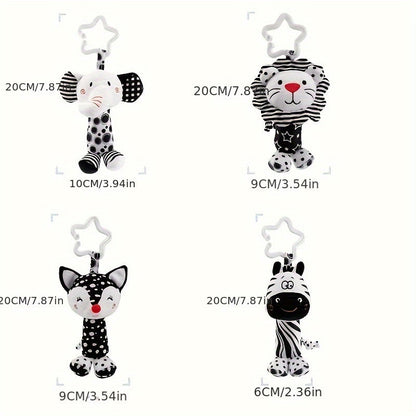 [Top Pick] Kids' Soft Wind Chime Toy - Black & White, Made of Polyester, Perfect for Hanging in Car, Drum Shaped Toy