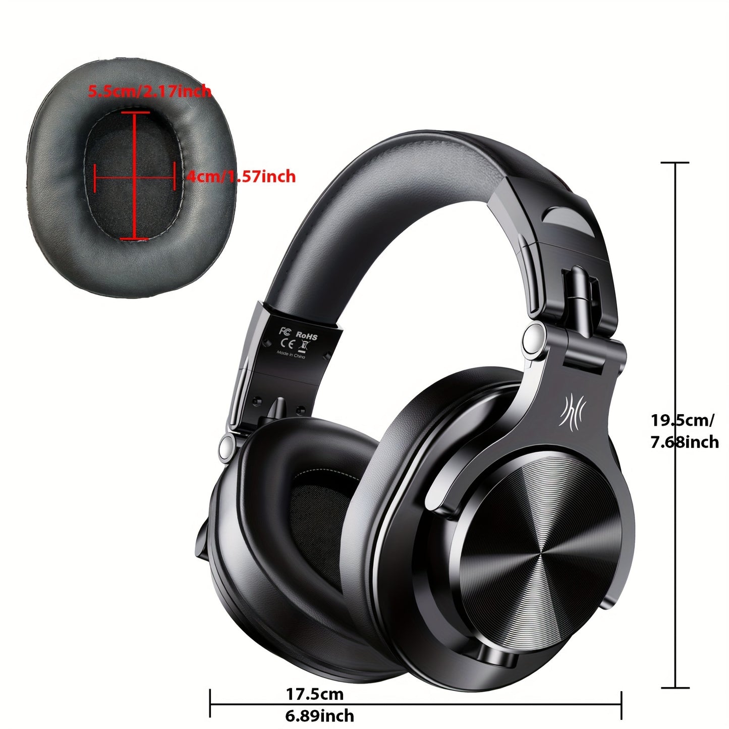 OneOdio A71m headphones feature Hi-Res audio, a boom mic, noise isolation, and detachable cables for various devices. They also offer adjustable headband, padded ear cups, and volume