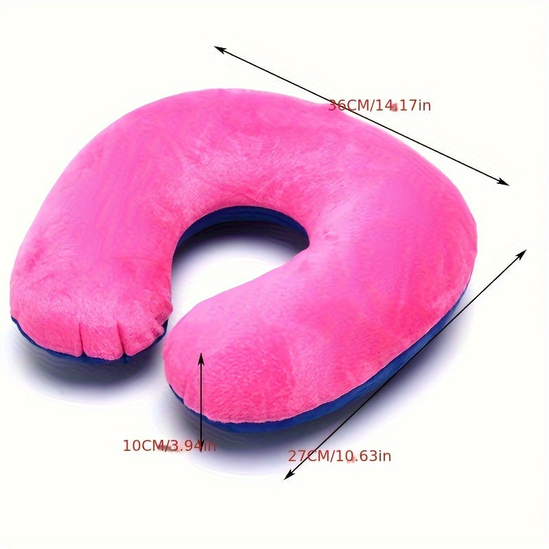 Portable U-Shaped Travel Pillow with Neck Support - Inflatable, Hand-Washable for Comfortable Outdoor Naps and Airplane Travel