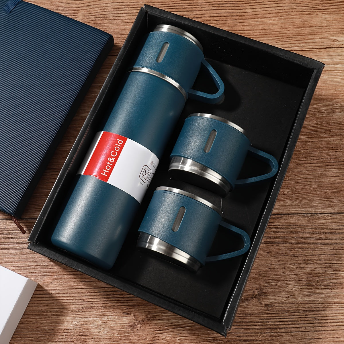 Winter 2024 Thermal Mug set, 500ml, Stainless Steel Insulated Bottle with Cup for Hot and Cold Drinks, ideal for couples and as a gift for parents and grandparents.