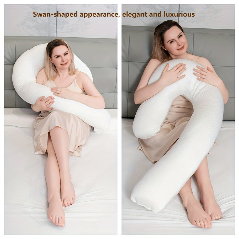 Ultra-Soft Knit Swan Pillow provides Full Body Support - Cozy, Easy-to-Carry, and Machine Washable