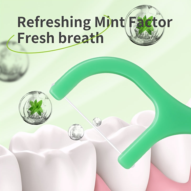 Ultra Thin Mint Disposable Dental Floss Sticks in 50, 150, 450, and 1050pcs - Portable Must-Have for Travel - Safe and Convenient.