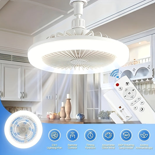 XBATE Silent LED Ceiling Fan Light with 3-Speed Dimmable Lighting, Remote Control, Adjustable Color Temperature & Speed, Easy Flush Mount Installation - Perfect for Living Room, Bedroom