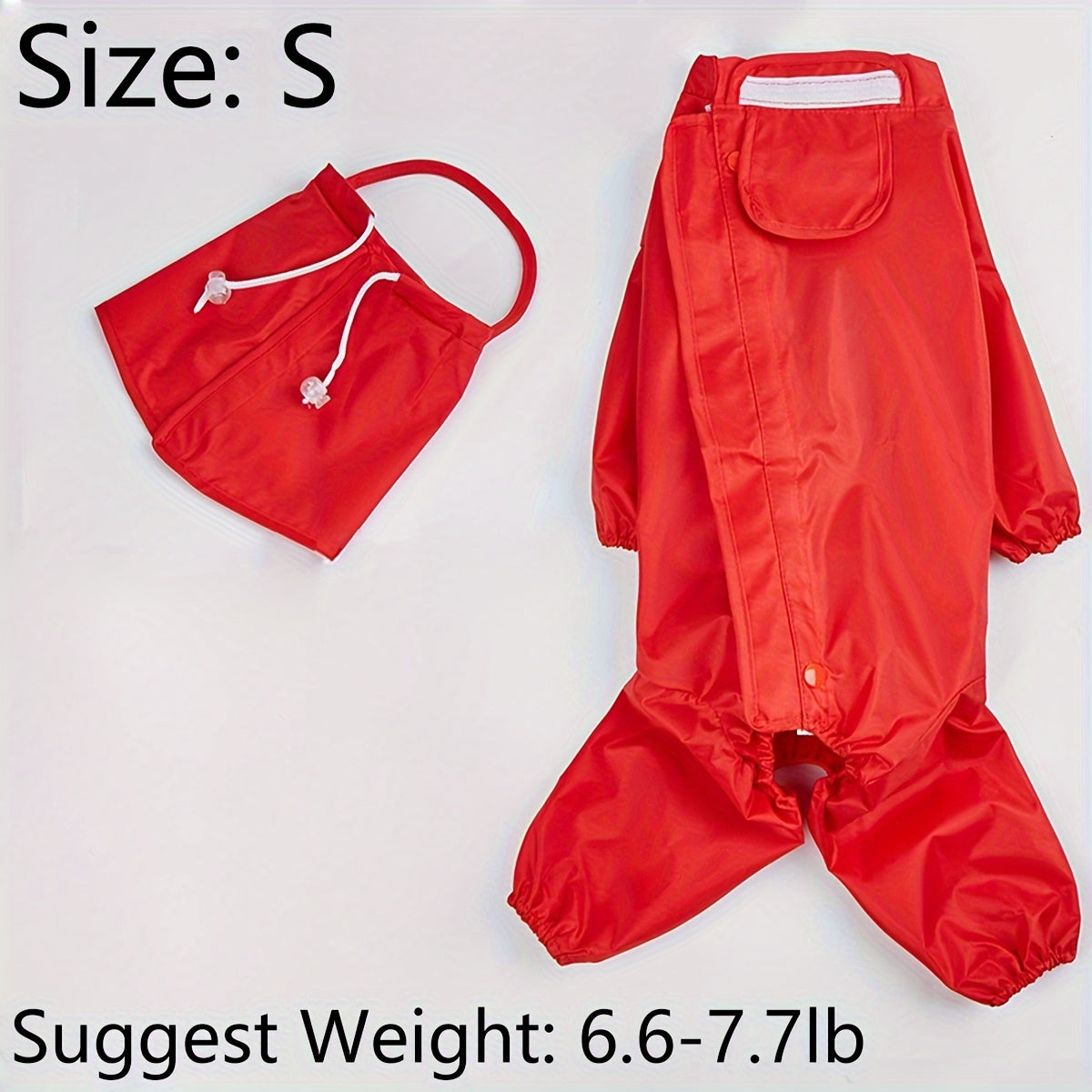 Red Large Dog Pet Raincoat