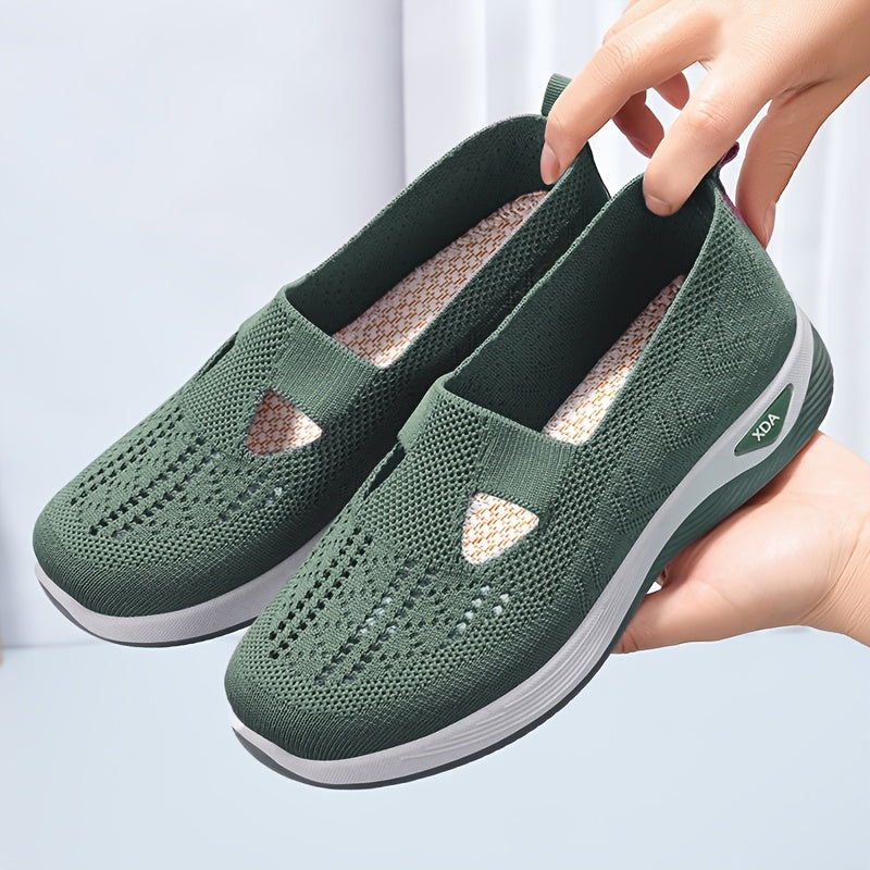 Casual slip on sneakers for women, lightweight and breathable with fabric upper and rubber sole, perfect for spring and summer.