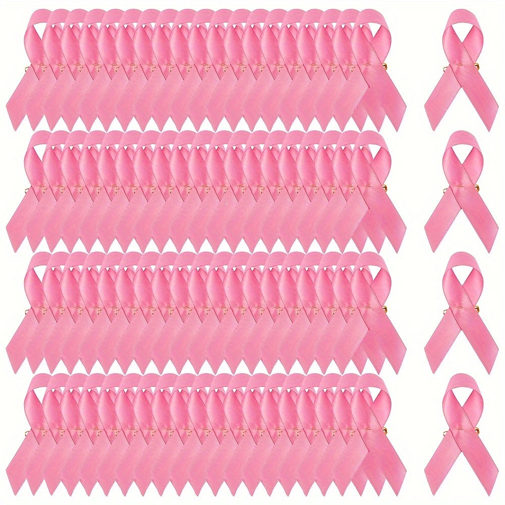 100 Ribbon Pins for Breast Cancer Awareness, Ideal for Fundraising and Support at Charity Events and Survivor Parties. Simple yet meaningful gifts and supplies.