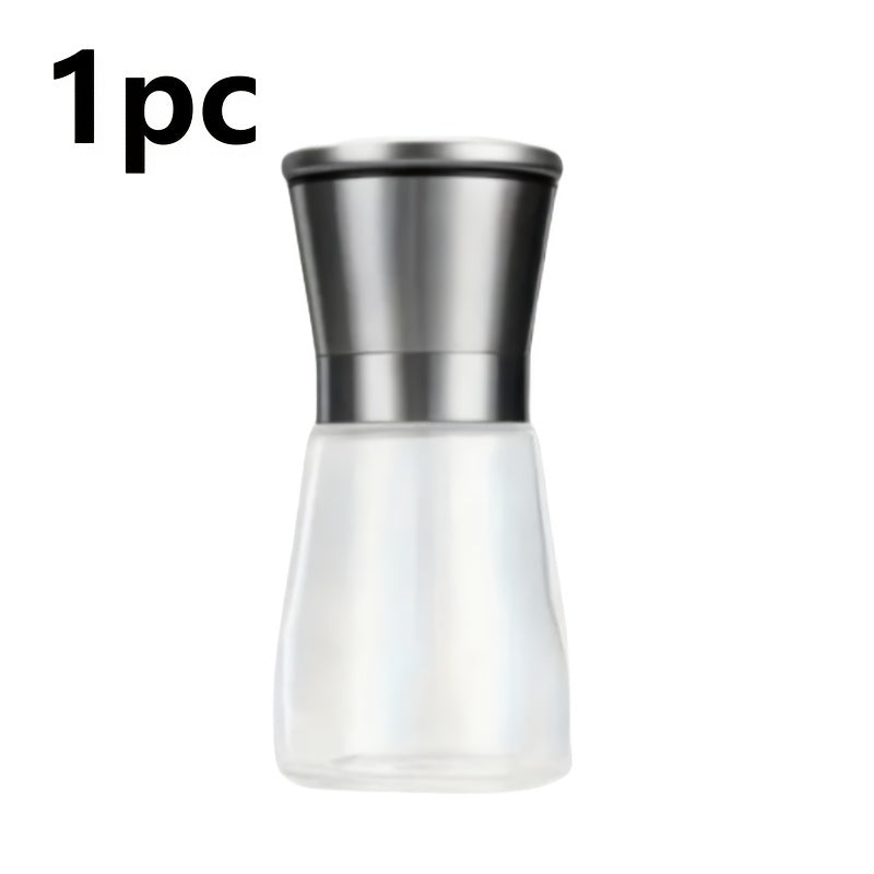 This ceramic core spice grinder is portable and versatile, featuring stainless steel grinder for salt and pepper. Made from durable glass, it is compatible with both regular salt and sea salt, perfect for kitchen, outdoor activities, and home use. Ideal