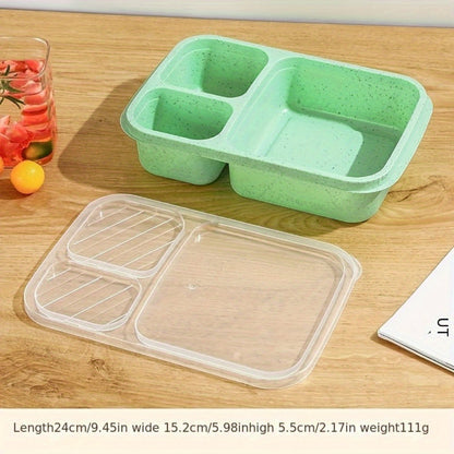 This durable plastic Bento lunch box with compartments is leak-proof and perfect for meals on the go at the office, school, or outdoors. It is easy to clean and provides a convenient way to enjoy your favorite foods wherever you are.