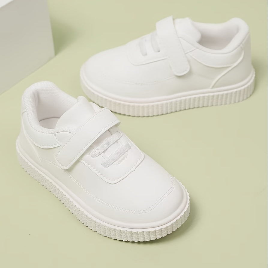 Kids White Sneakers - Lightweight sports shoes with Bullock detail, stylish and versatile for boys and girls under 14.