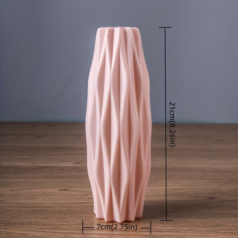 Nordic plastic vase for creative modern flower arrangements. Perfect for scene and room decor, wedding supplies and favors (flowers not included).