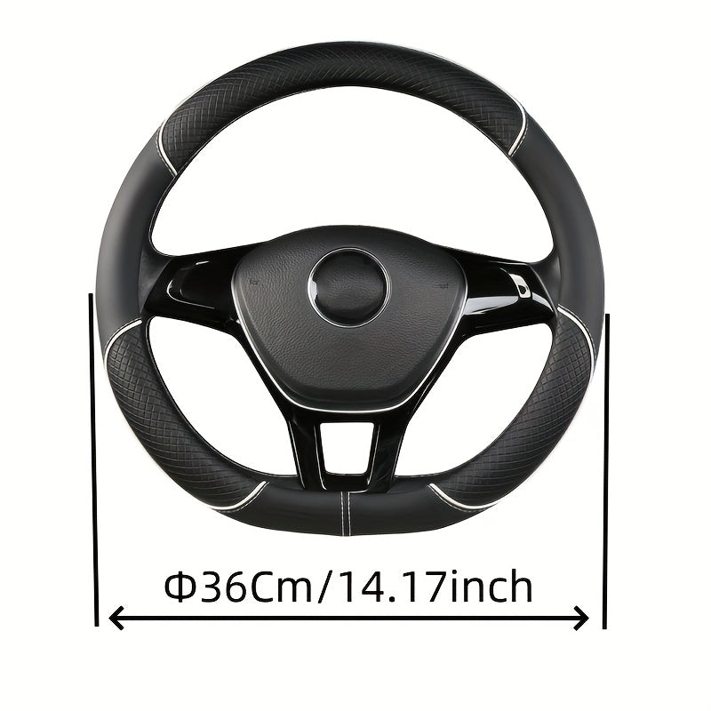 XUANHUANG PVC Steering Wheel Cover - Black & Red Design for Enhanced Driving Comfort.