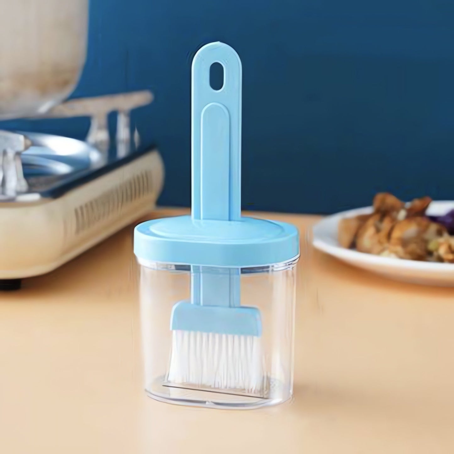 High temperature resistant silicone oil brush with storage box, perfect for cooking, baking, and barbecue.