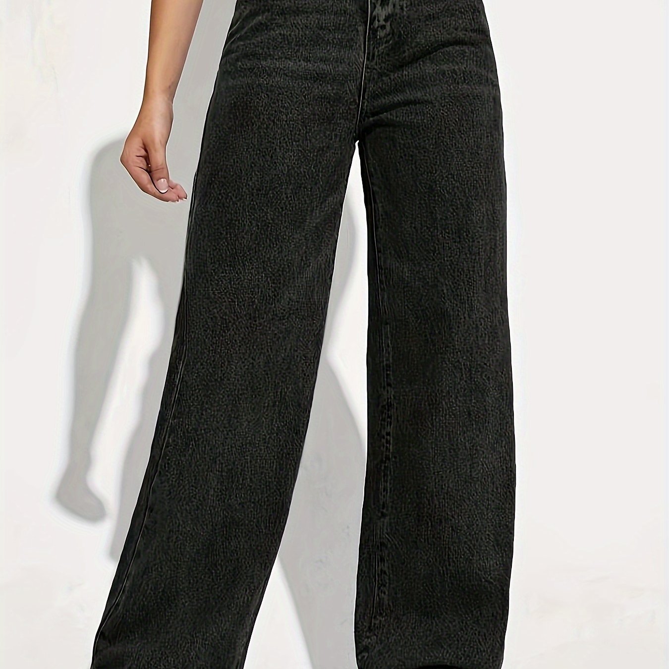 CPUY Brand high-waisted straight leg jeans for women, machine washable with stretch fabric for year-round wear.