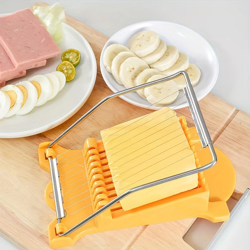 Multi-functional Stainless Steel Manual Slicer - Ideal for Cutting Cheese, Fruits, Eggs, and Ham | Convenient Kitchen Tool for Packing Lunchboxes, Making Sandwiches, and Beyond