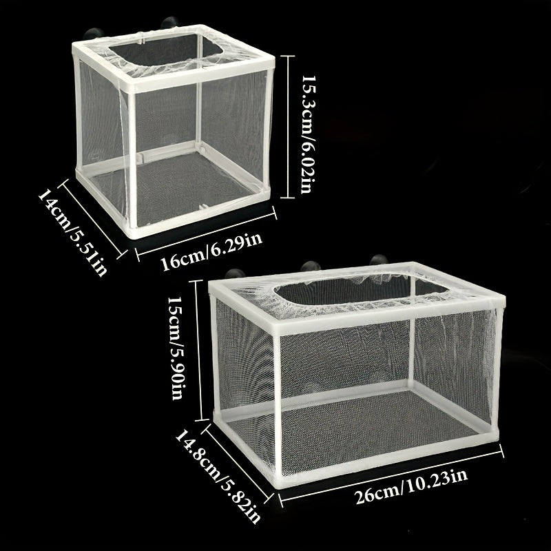 1pc Aquarium Breeding Isolation Net made of durable PE material for fish and shrimp separation in small tanks.