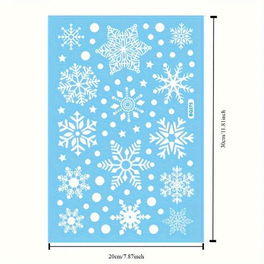 Add Boho Style to Your Windows with Reusable Snowflake Clings - Decorate for Christmas & Winter with these Electrostatic PVC Stickers, Sized 19.99cm x 30.0cm. Ideal for Home and Party Decor, Perfect for Christmas Decorations, Backdrops for Doors &