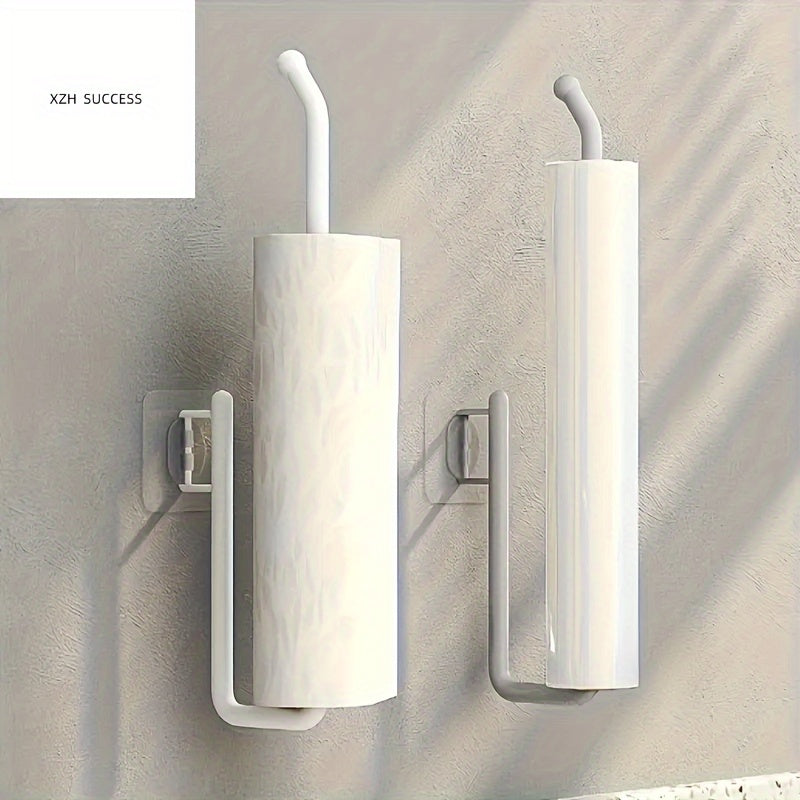 Effortlessly Installable Paper Towel Holder with Built-In Hook - Does Not Require Drilling, Ideal for Organizing Kitchen & Bathroom