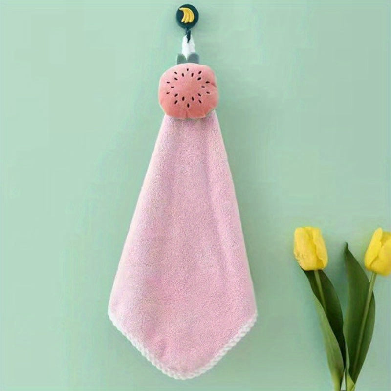 Absorbent hand towels in various designs such as cartoons and coralline, suitable for kitchen and bathroom use.