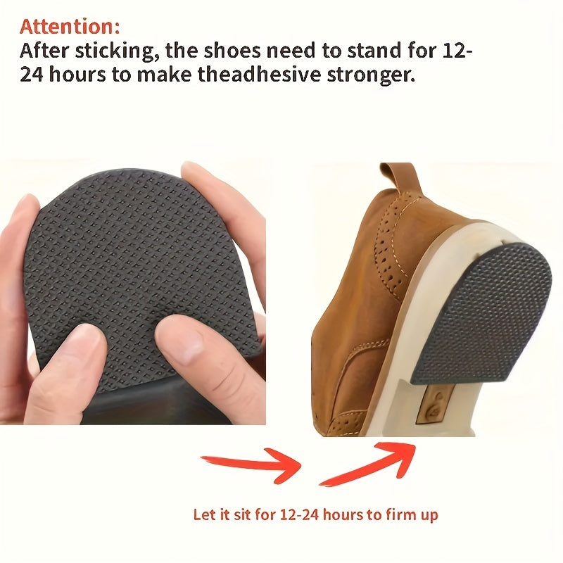 Self-adhesive shoe pads for high heels, sports shoes, and sandals. These ultra-durable pads are anti-slip and wear-resistant, providing protection for your shoes' soles. Easily repair shoe holes and protect your outsoles with this convenient sticker.