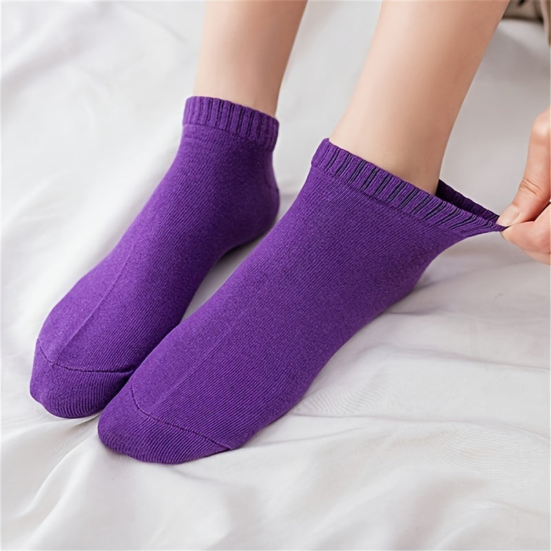 Set of 20 pairs candy-colored ankle socks for women, cute and breathable