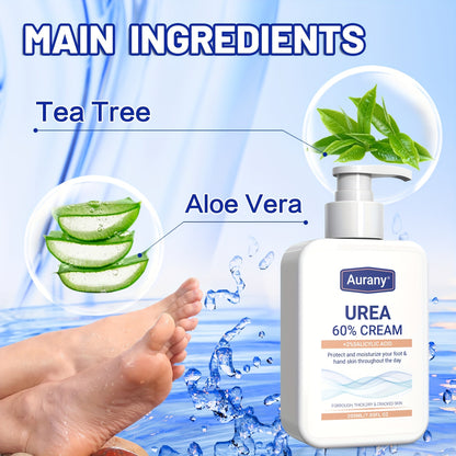 Urea Cream 60% + 2% Salicylic Acid for dry skin on feet, knees, and elbows - 200ml.