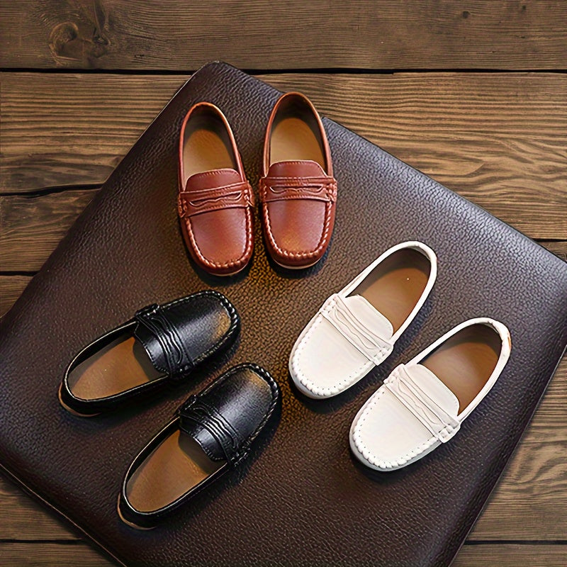 Boys' Vintage Slip On Loafers: Lightweight Non-slip Shoes for All Seasons