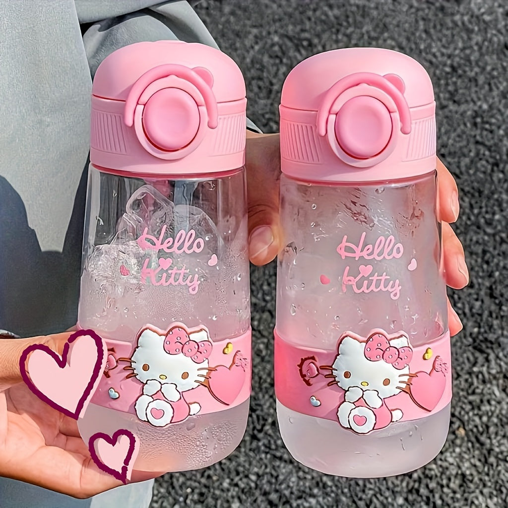 Hello Kitty Pink 16.90oz Tritan water bottle for family fitness and outdoor sports (straw not included).