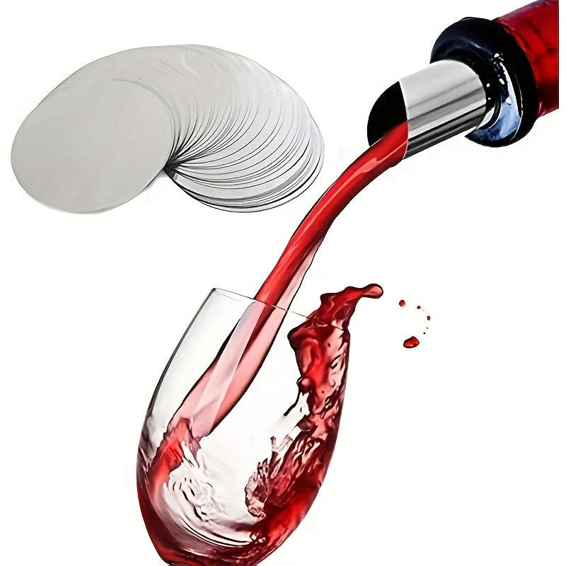 Reusable silver foil wine pour stoppers made of PET material, require no electricity, ideal for controlling whisky and beverage dispensing at birthday and wedding parties.