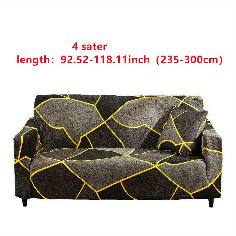 Spandex sofa cover stretches to fit 1-4 seaters, recliner chairs. Classic design, machine washable for living room décor.