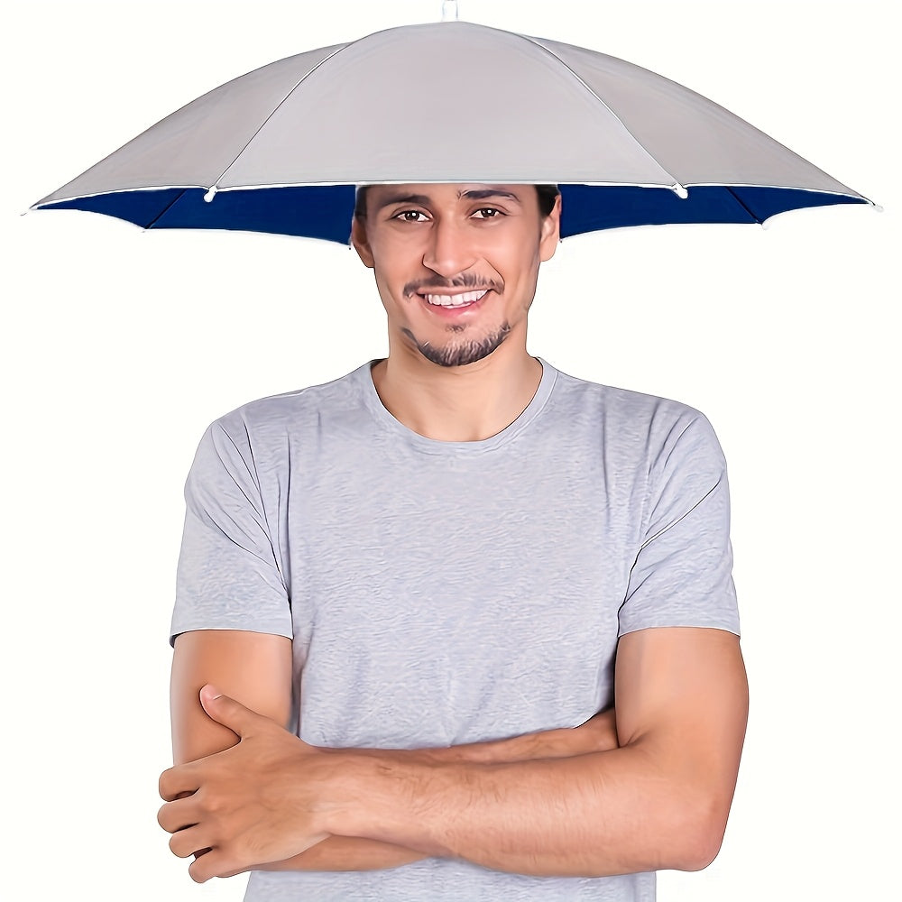 Elastic headband umbrella hat, suitable for camping and fishing, with UV protection.