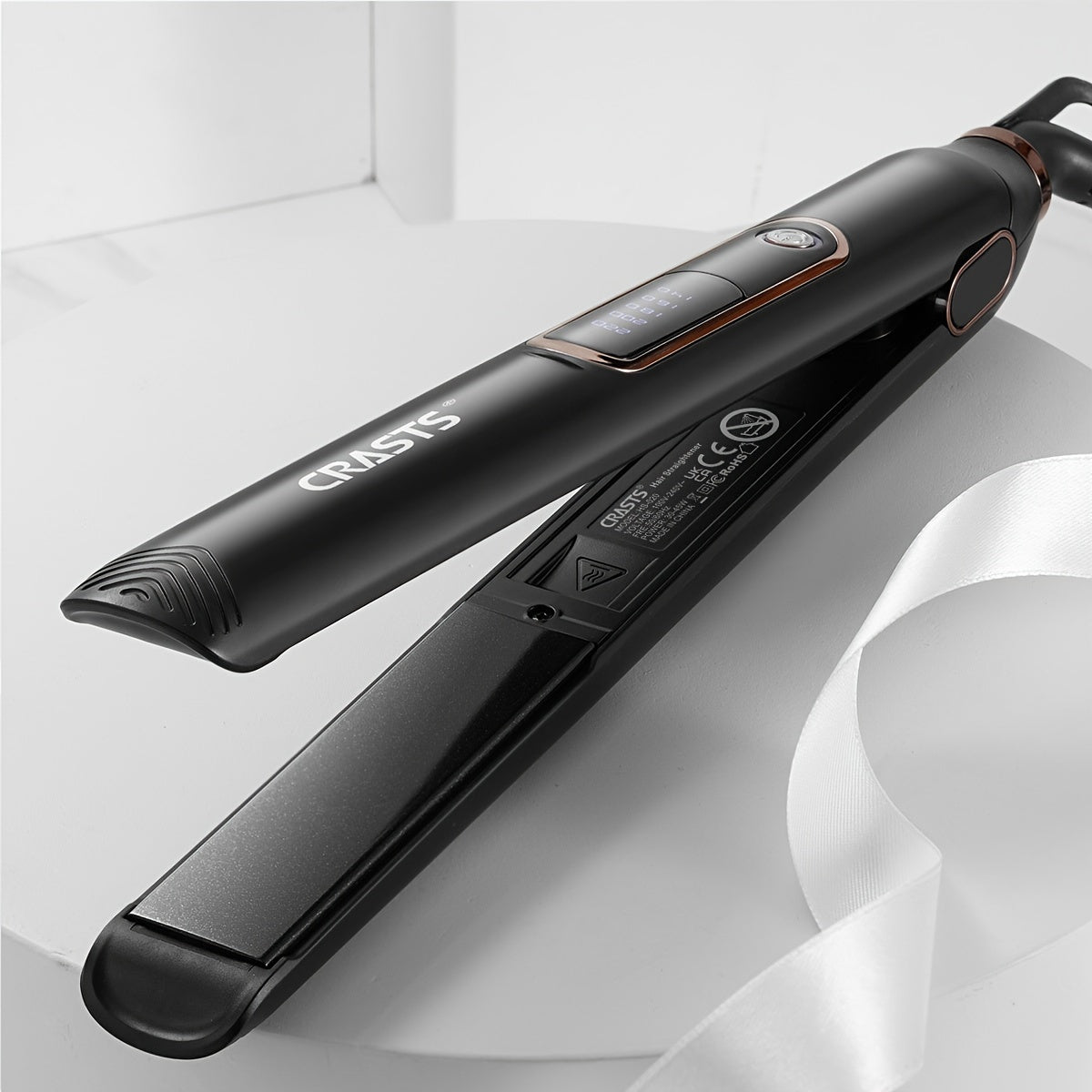 CRASTS Dual-Mode Hair Styler with Digital Display - Adjustable Temperature, Titanium Plates, 35W Power, C-Type Plug, Smooth Styling for All.