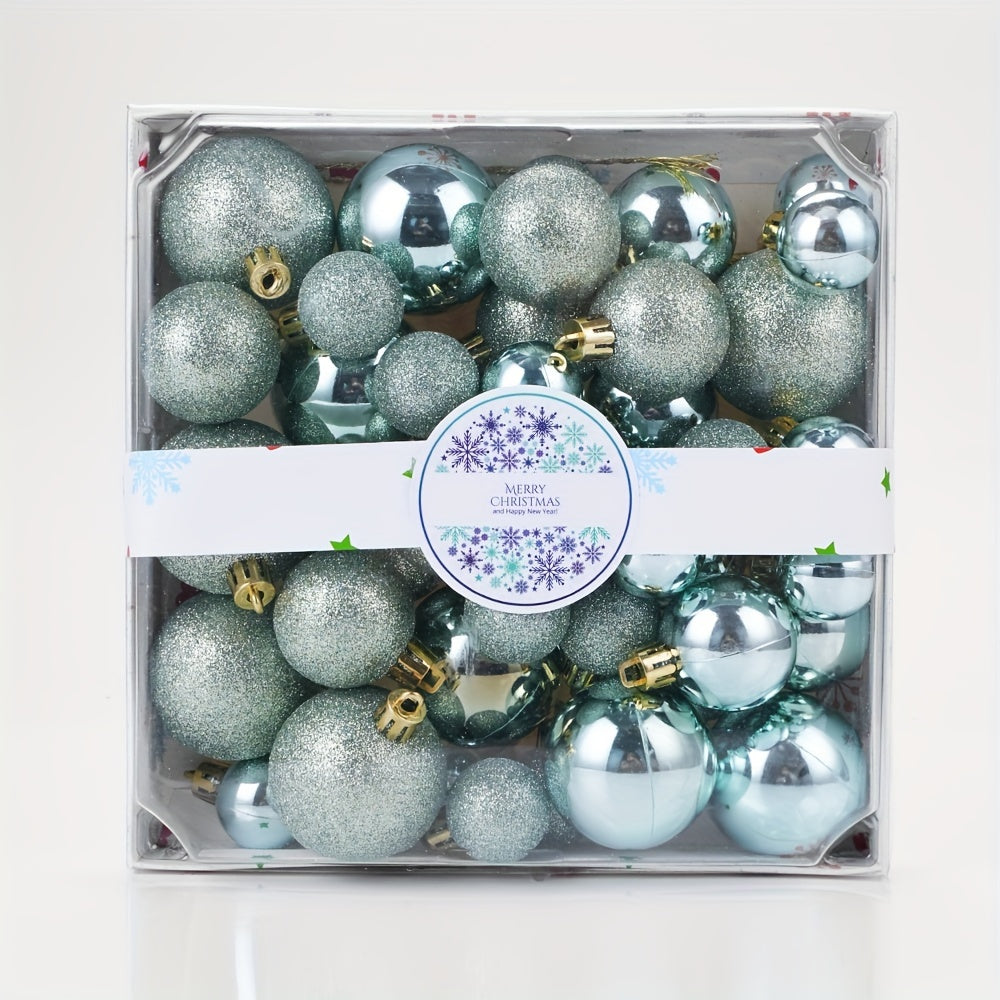 44 pieces of Christmas ball decorations for hanging on trees, walls, or windows at home or during holiday parties.