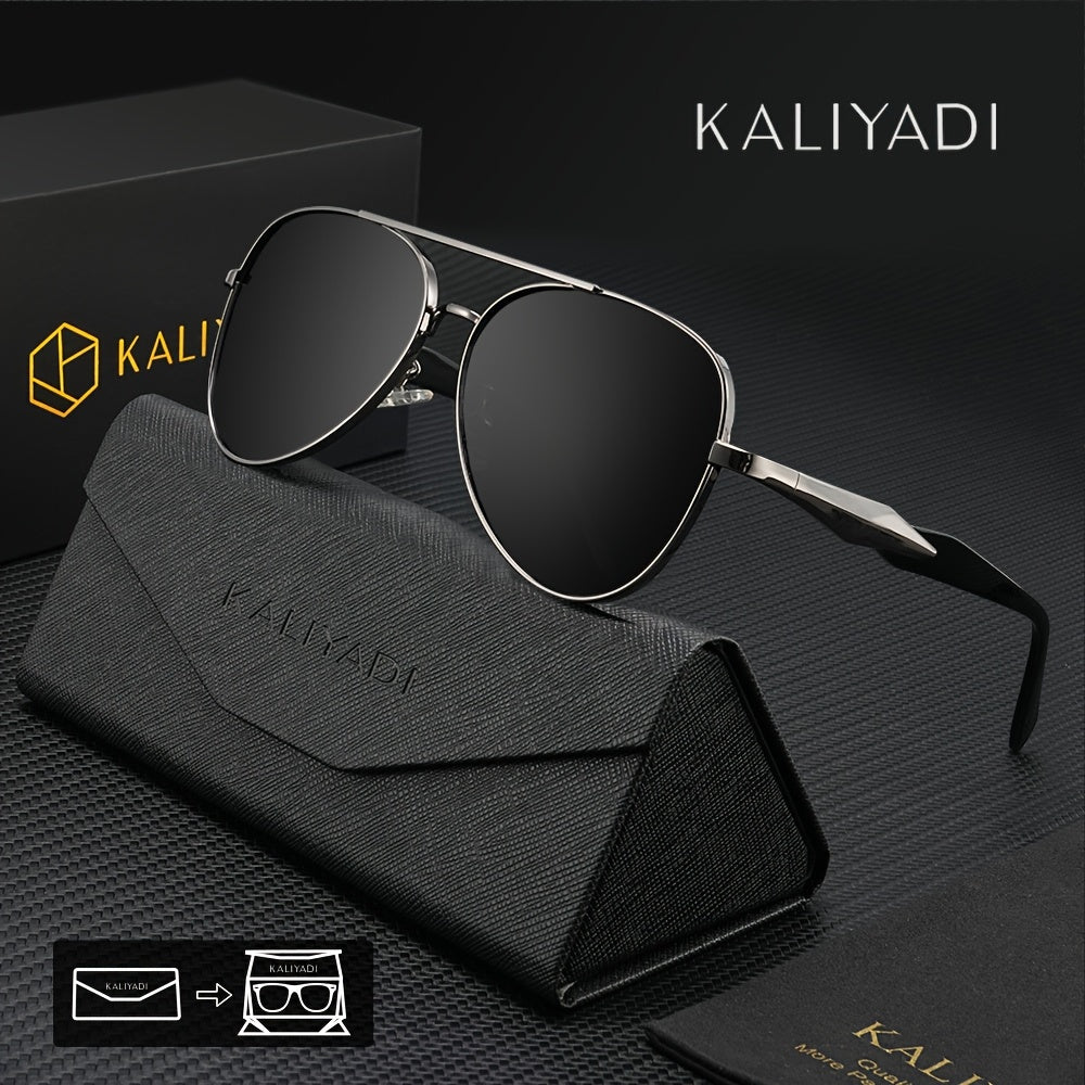 KALIYADI Men's Classic Fashion Glasses - Premium polarized metal frames for driving, fishing, and outdoor activities, perfect for Valentine's Day and other occasions.