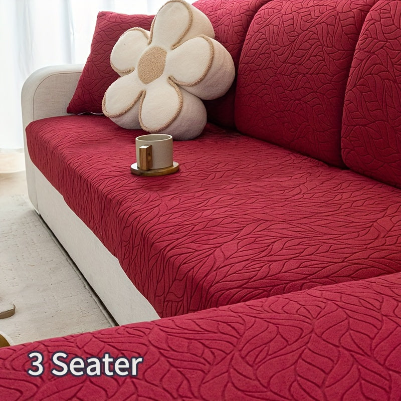 Jacquard stretch stain-resistant sofa slipcover, universal fit for all seasons, nonslip couch cover for home decor.